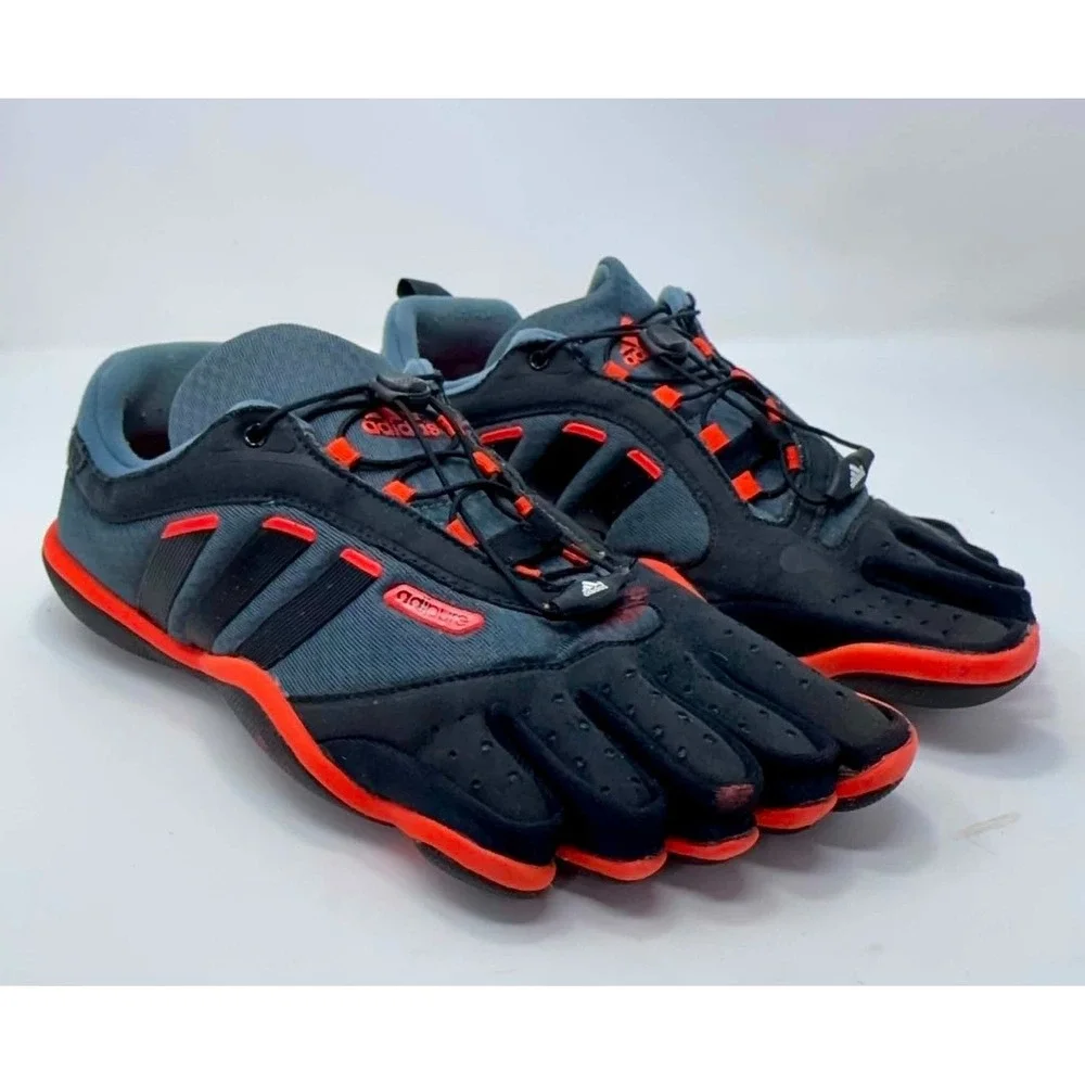 Adidas Adipure Trainer FiveFingers Shoes Mens 9 Black Gray Red Toe Running